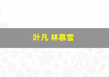 叶凡 林慕雪